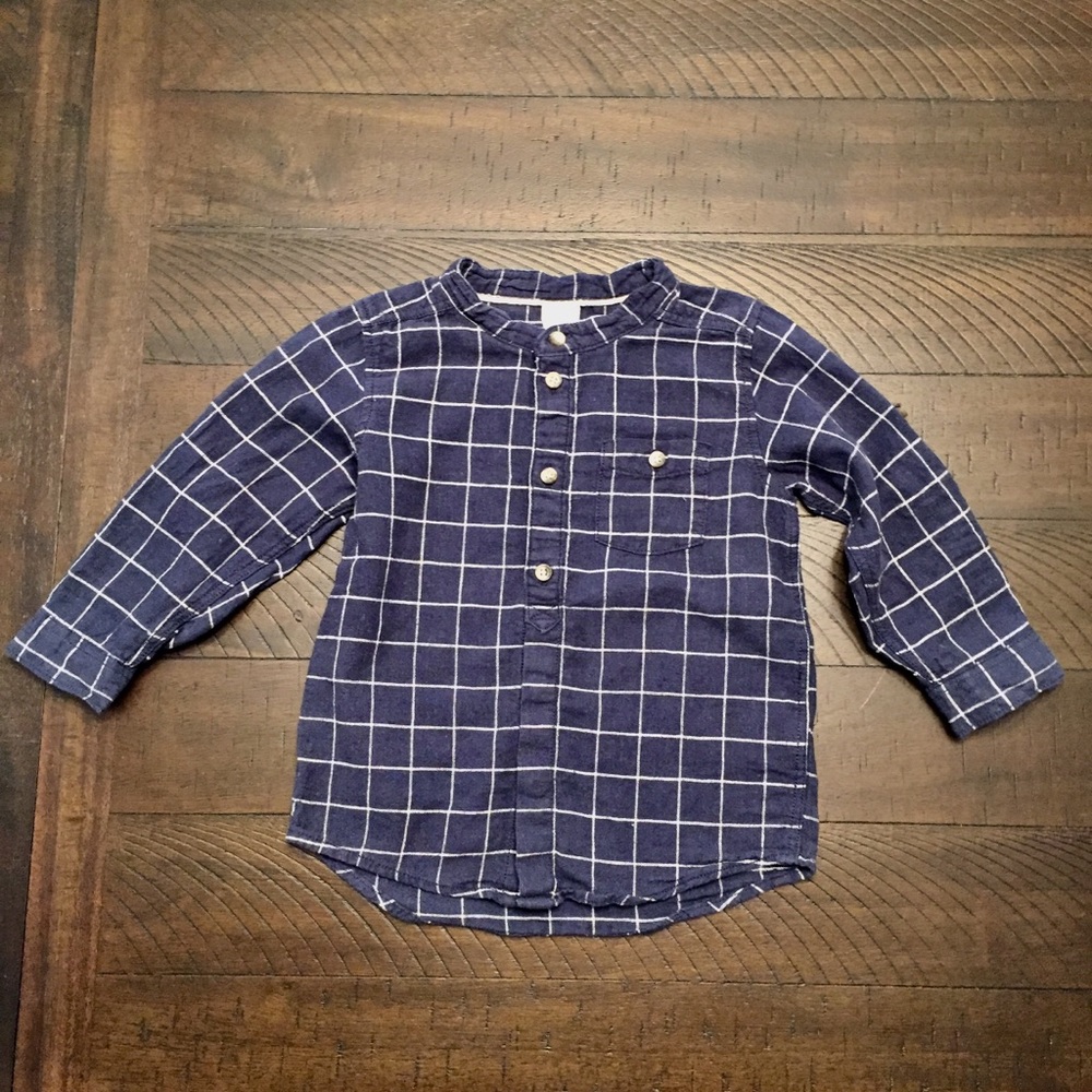 H&M Linen Banded Collar Pullover